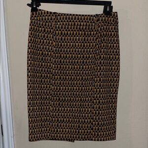 Mossimo Supply Co. Black and Tan Geometric Pencil Skirt